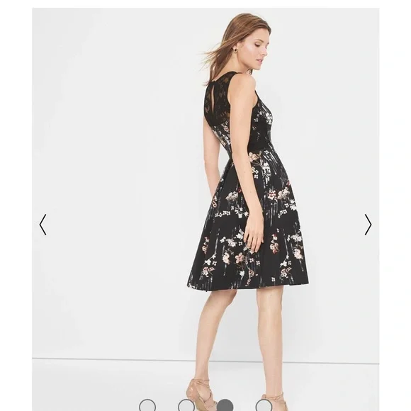 WHBM Floral-Print Fit-And-Flare Dress - Picture 3 of 11